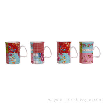 Porcelain Mugs with Chintz Pattern and 11oz Volume, Ideal for Gifts and Promotions